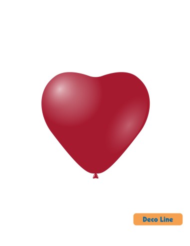Palloncini Cuore Decorator Line Pastello 11" Rosso Rubino 232 - 50pz | Vendita Ingrosso G3S