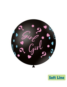 Palloncino Soft Line Stampato 18" - 46cm Boy Girl Nero - 1pz | G3S
