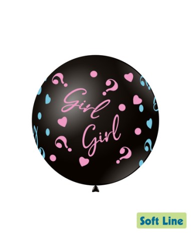 Palloncino Soft Line Stampato 18" - 46cm Boy Girl Nero - 1pz | G3S
