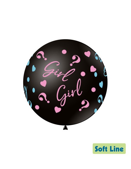 Palloncino Soft Line Stampato 18" - 46cm Boy Girl Nero - 1pz | G3S