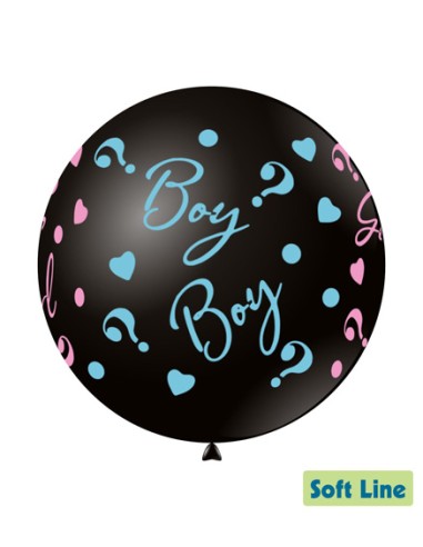 Palloncino Soft Line Stampato 36" - 91cm Boy Girl Nero - 1pz | G3S Ingrosso