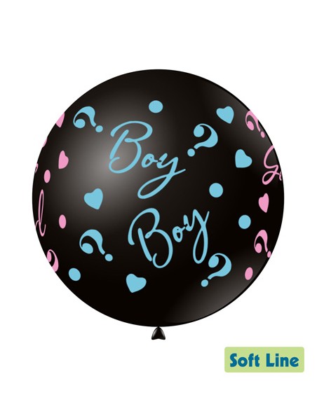 Palloncino Soft Line Stampato 36" - 91cm Boy Girl Nero - 1pz | G3S Ingrosso
