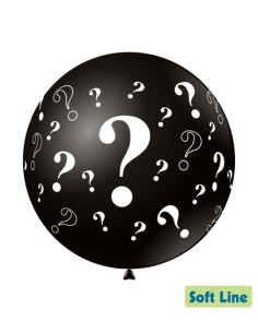 Palloncino Soft Line stampa bianco 18" - 46cm Punto Interrogativo Nero | Vendita Ingrosso G3S