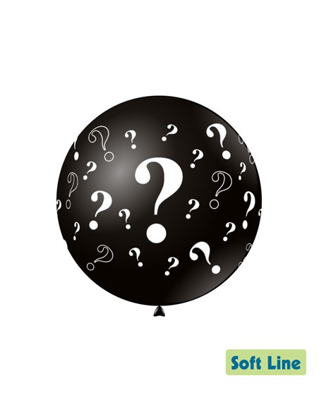 Palloncino Soft Line stampa bianco 36" - 91cm Punto Interrogativo Nero | G3S Party