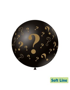 Palloncino Soft Line stampa oro 18" - 46cm Punto Interrogativo Nero | G3S