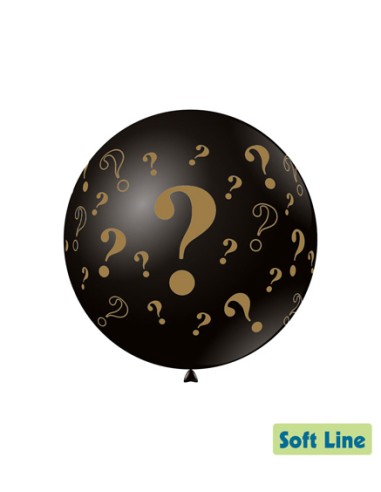 Palloncino Soft Line stampa oro 18" - 46cm Punto Interrogativo Nero | G3S