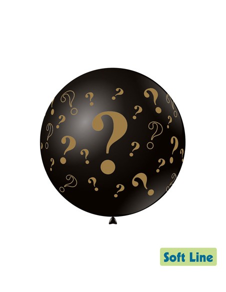 Palloncino Soft Line stampa oro 18" - 46cm Punto Interrogativo Nero | G3S