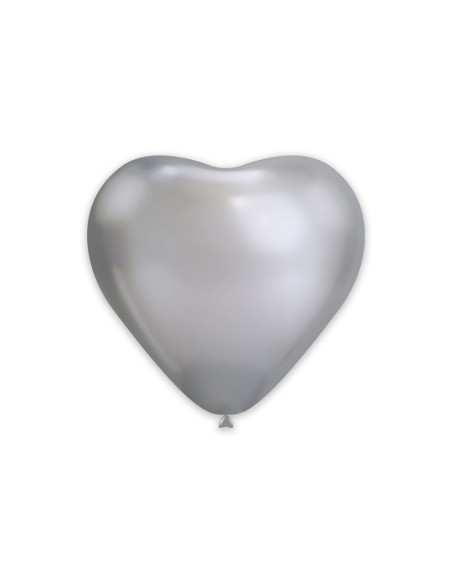 Palloncini Cuore Classic Line Cromato 12" - 30cm Argento 89 - 25pz | G3S Ingrosso