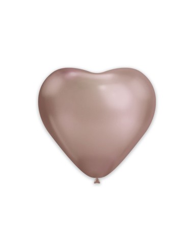 Palloncini Cuore Classic Line Cromato 12" - 30cm Rosa Gold 96 - 25pz | G3S Party