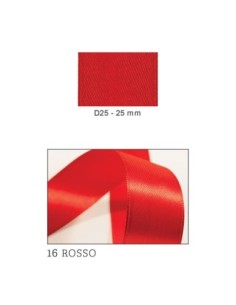 Nastro Doppio Raso 25 mm x 50 m - Rosso - vista bobina