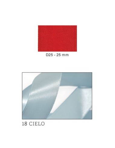 Nastro Doppio Raso 25 mm x 50 m - Cielo - vista bobina