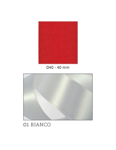 Nastro Doppio Raso 40 mm x 50 m - Bianco - vista bobina