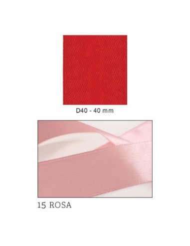 Nastro Doppio Raso 40 mm x 50 m - Rosa - vista bobina