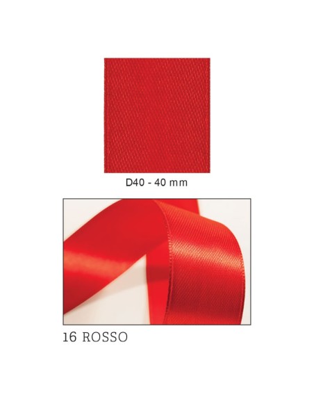 Nastro Doppio Raso 40 mm x 50 m - Rosso - vista bobina