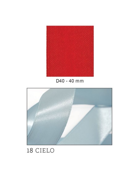 Nastro Doppio Raso 40 mm x 50 m - Cielo - vista bobina