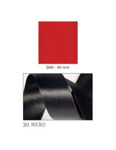 Nastro Doppio Raso 40 mm x 50 m - Nero - vista bobina