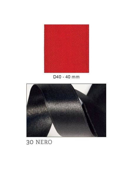Nastro Doppio Raso 40 mm x 50 m - Nero - vista bobina