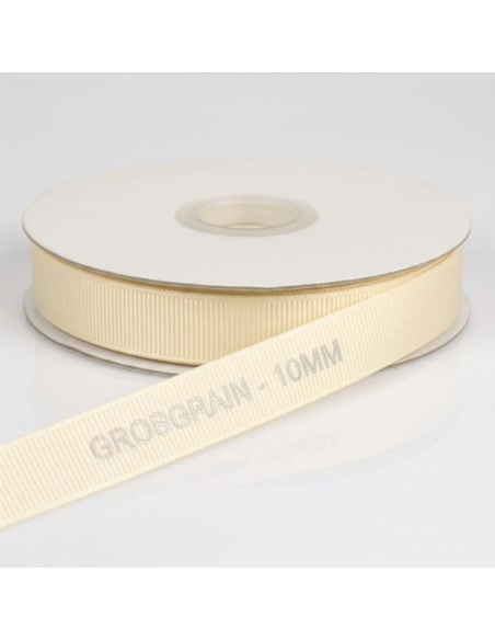 Nastro Grosgrain 10 mm x 50 m - Avorio - vista bobina
