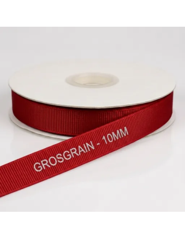 Nastro Grosgrain 10 mm x 50 m - Rosso - vista bobina