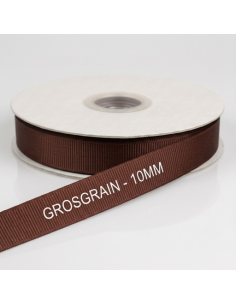Nastro Grosgrain 10 mm x 50 m - Marrone - vista bobina