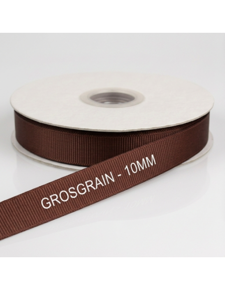 Nastro Grosgrain 10 mm x 50 m - Marrone - vista bobina