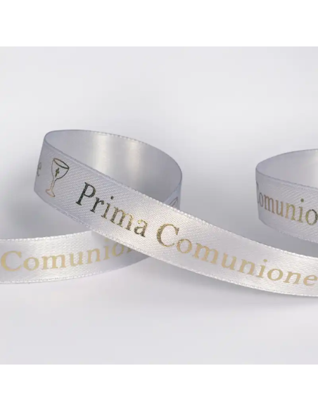 Nastro Stampato Prima Comunione 10 mm x 25 m - vista bobina