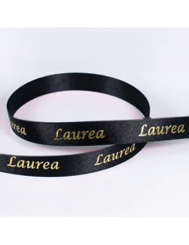 Nastro Stampato Laurea 10 mm x 25 m - Nero - vista bobina