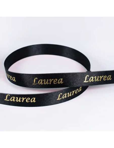 Nastro Stampato Laurea 10 mm x 25 m - Nero - vista bobina