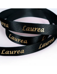 Nastro Stampato Laurea 15 mm x 25 m - Nero - vista bobina