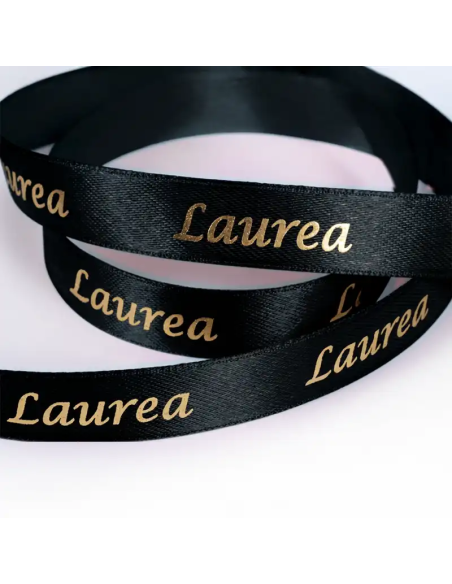 Nastro Stampato Laurea 15 mm x 25 m - Nero - vista bobina