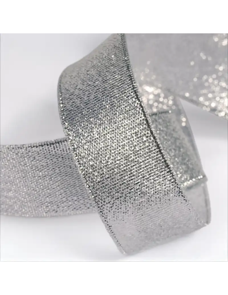 Nastro Metallico Lurex 25 mm x 50 m - Argento - vista bobina