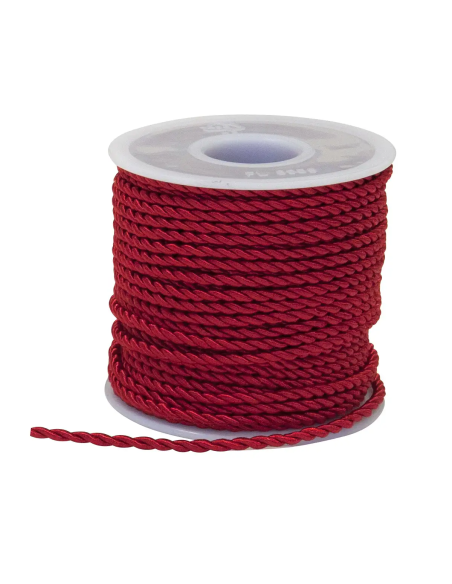 Cordino Decorativo 3 mm x 25 m - Rosso - vista bobina