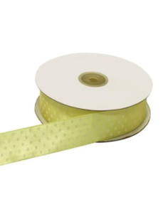 Nastro Doppio Raso Pois 25 mm x 50 m - Giallo - vista bobina