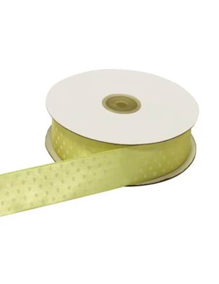 Nastro Doppio Raso Pois 25 mm x 50 m - Giallo - vista bobina