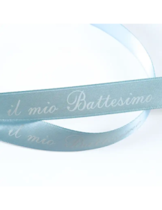 Nastro Stampato Il Mio Battesimo 10 mm x 50 m - Cielo - vista bobina