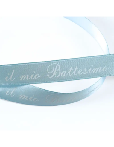 Nastro Stampato Il Mio Battesimo 10 mm x 50 m - Cielo - vista bobina