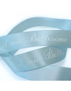 Nastro Stampato Il Mio Battesimo 20 mm x 50 m - Cielo - vista bobina