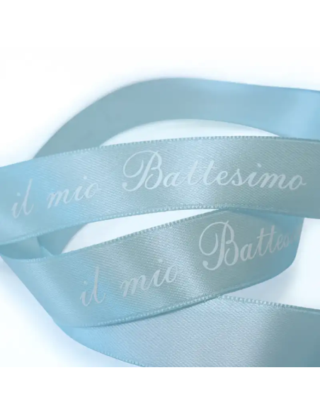 Nastro Stampato Il Mio Battesimo 20 mm x 50 m - Cielo - vista bobina