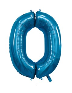 Palloncino Mylar Numero 0 Blu Mega 40" - 101cm - 1pz | G3S Party