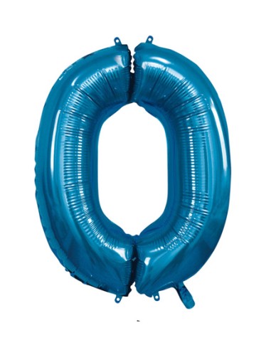 Palloncino Mylar Numero 0 Blu Mega 40" - 101cm - 1pz | G3S Party
