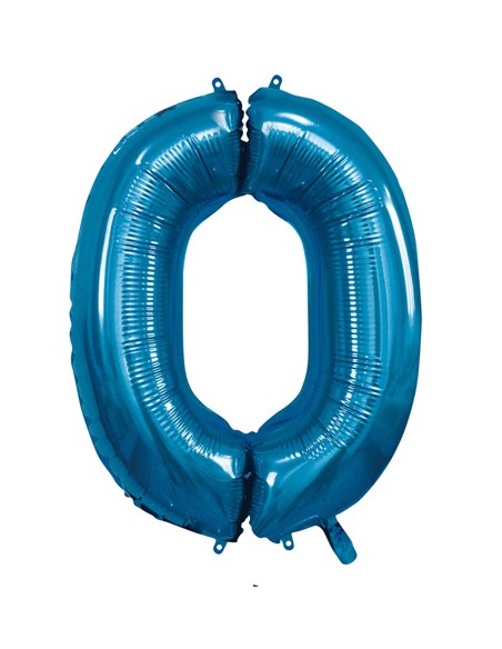 Palloncino Mylar Numero 0 Blu Mega 40" - 101cm - 1pz | G3S Party