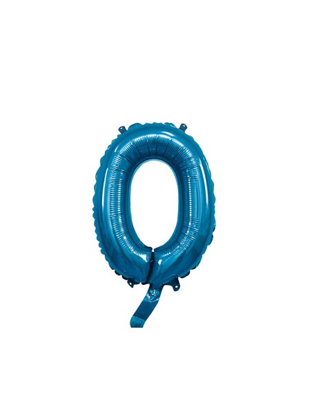 Palloncino Mylar Numero 0 Blu Mini 14" - 35cm con valvola - 1pz | G3S Party
