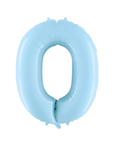 Palloncino Mylar Numero 0 Celeste Pastello Mega 40" - 101cm - 1pz | G3S Party