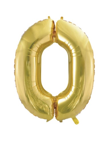 Palloncino Mylar Numero 0 Champagne Mega 40" - 101cm - 1pz | G3S Party