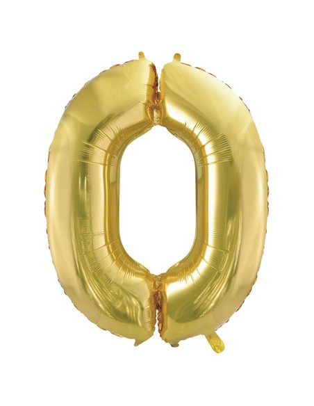 Palloncino Mylar Numero 0 Champagne Mega 40" - 101cm - 1pz | G3S Party
