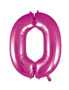 Palloncino Mylar Numero 0 Fuxia Mega 40" - 101cm - 1pz | G3S Party