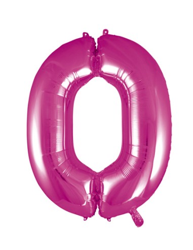 Palloncino Mylar Numero 0 Fuxia Mega 40" - 101cm - 1pz | G3S Party