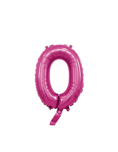 Palloncino Mylar Numero 0 Fuxia Mini 14" - 35cm con valvola - 1pz | G3S Party