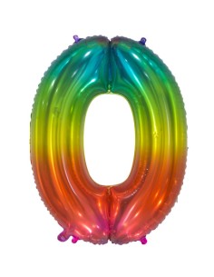 Palloncino Mylar Numero 0 Multicolor Jelly Mega 34" - 86cm - 1pz | G3S Party