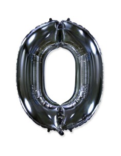 Palloncino Mylar Numero 0 Nero Mega 40" - 101cm - 1pz | G3S Party